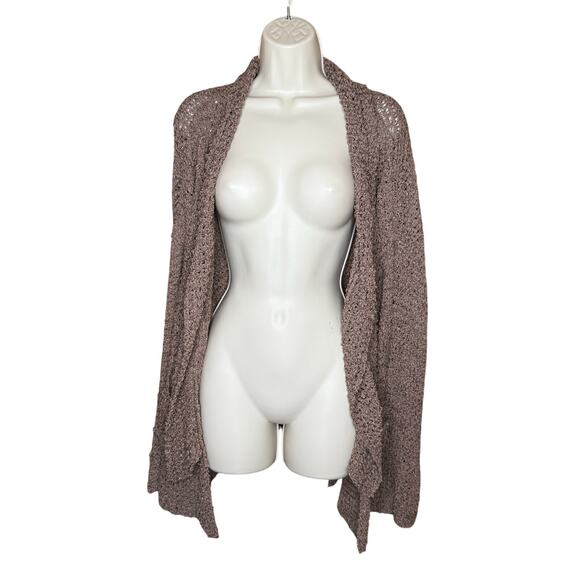 POL Cuddly Brown Knit Bell Sleeve Cardigan Sweater S NWOT - Picture 1 of 8